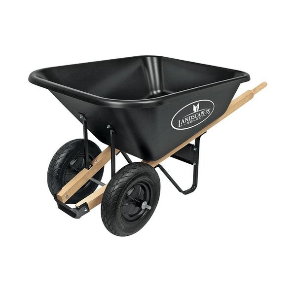 Landscapers Select Wheelbarrow, Polypropylene CoPolymer, 2Wheel, Pneumatic Wheel, 16 in Wheel 34565